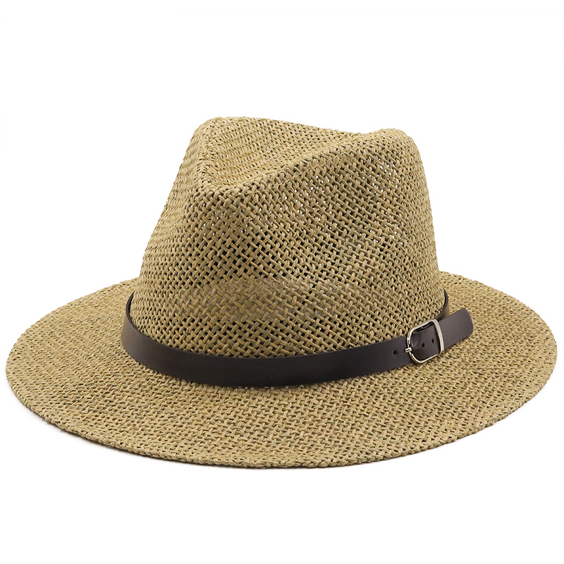 Simple jazz Panama Hat with Be - Bucket Hat Straw 评论和价格