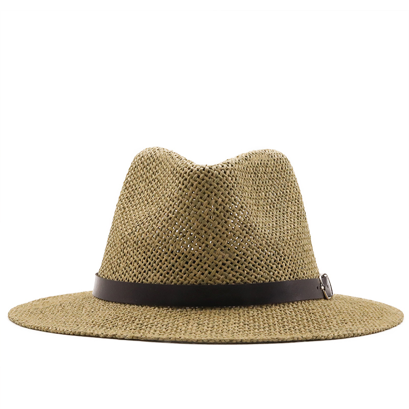 Simple jazz Panama Hat with Be - Bucket Hat Straw 评论和价格